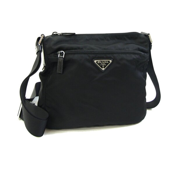 PRADA Black Leather Shoulder Bag